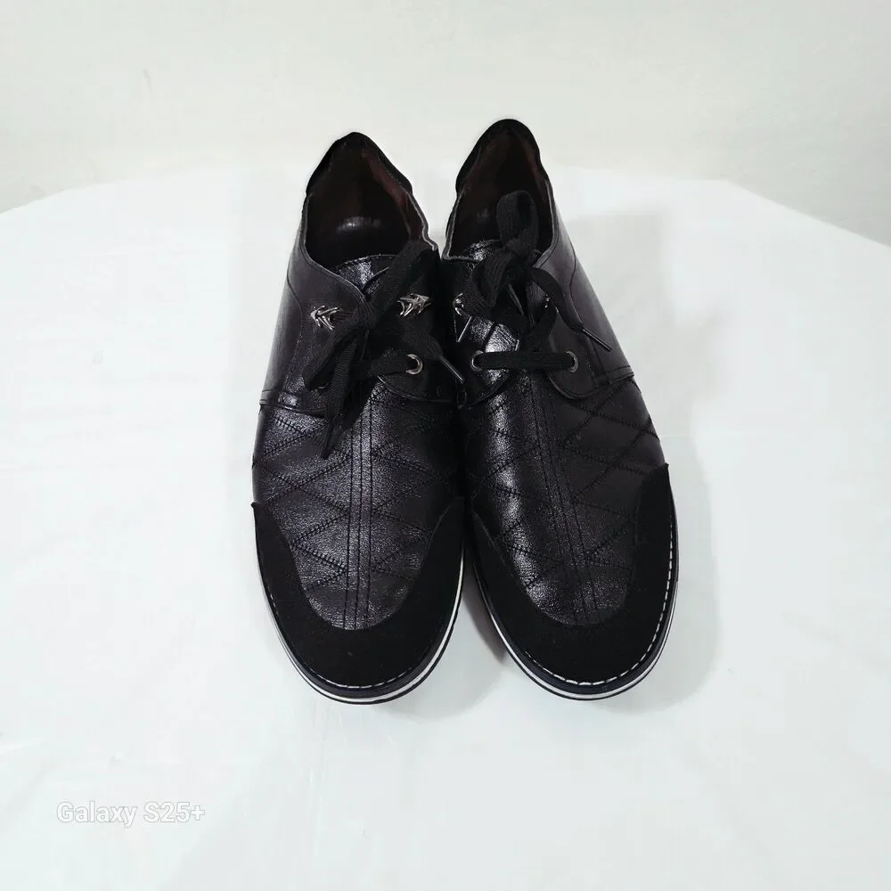 Men’s Black Oxford Hybrid Dress Sneakers Size 12 Comfort Casual Shoes